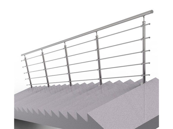 TreppengeläNder BrüStung Treppe Bausatz Edelstahl Bodenmontage LäNge 6M H100Cm-image