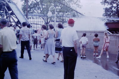 Original slide photo 1964 Kodachrome Amusement Park Log Flume Cedar Point? - 2