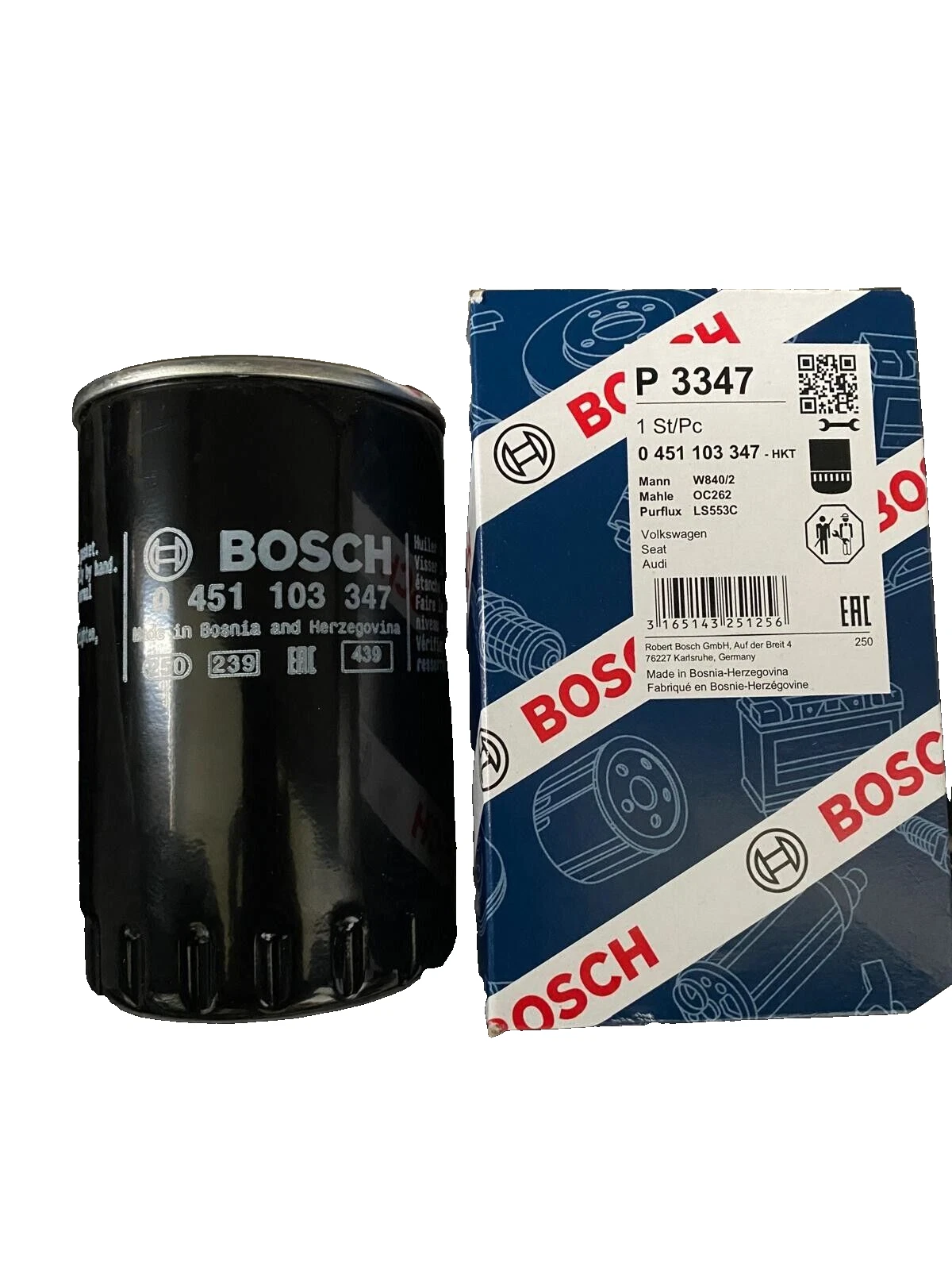 0451103347 Bosch P3347 - Filtre à huile 0 451 103 347 - Photo 1/4