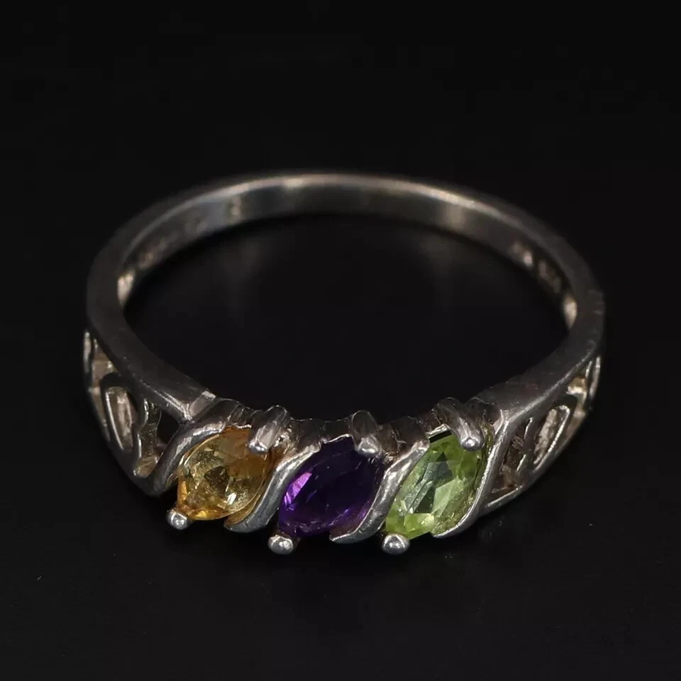 AVON RJ 925 STERLING GREY PEARL NV GEMSTONE FAUX TURQUOISE LOT 3 RINGS SIZE 8 EU - Image 4 of 4