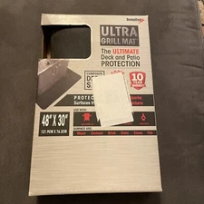 Diversitech Outdoor Grill BBQ Fire Pit Mat 48" x 30" Protect Deck Patio Black