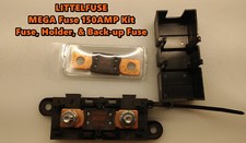 LITTELFUSE Mega Fuse Holder with 150 amp 32V DC Slo-Blo, Back-up Fuse Included 