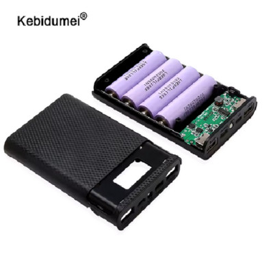 4x 18650 Batterie ladung Aufbewahrungsbox 5V 2a Dual USB Typ C DIY Power Bank
