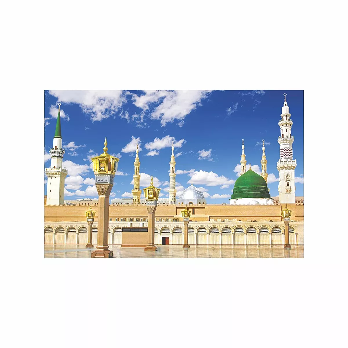 Madina Masjid E Nabvi Canvas Pearl Finish Landscape Poster Without ...