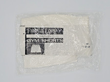 1970's FRUIT OF THE LOOM FTL Mens White Gym Shorts Size M Vintage Made in USA