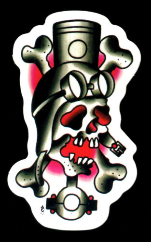 Hot Rod Sticker Skull Drag Race Motorcycle Kustom Kulture Tattoo  - Picture 1 of 1