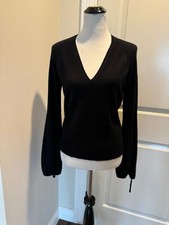 Kaufman Franco Black Cashmere Sweater SZ L Made in USA NWOT