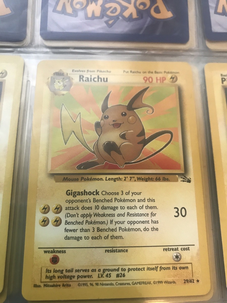 Pikachu & Raichu 1995 Set Rare Mint Condition Cards | eBay