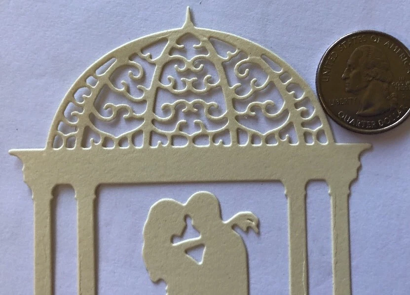 НЕВЕСТА И ЖЕНИХ В БЕСЕДКЕ Высечки (3 шт.) Свадьба•Церемония•Женаты•Любовь•Прием• - Изображение 3 из 4