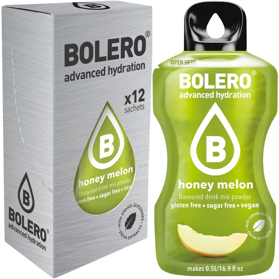 (165,28€/kg) 12 Sticks Bolero Honigmelone Melon Pulver Getränkepulver zuckerfrei
