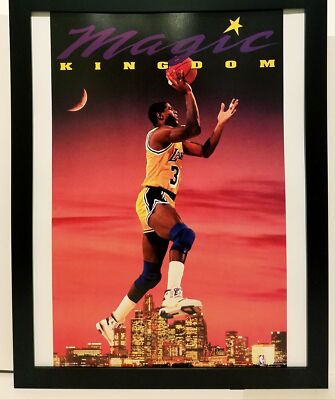 Magic Johnson LA Lakers Costacos Brothers 8.5x11 FRAMED Print