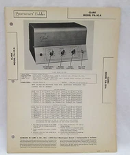 Vintage Howard W Sams Photofact Folder Clark Model PA-10A Radio Parts Manual