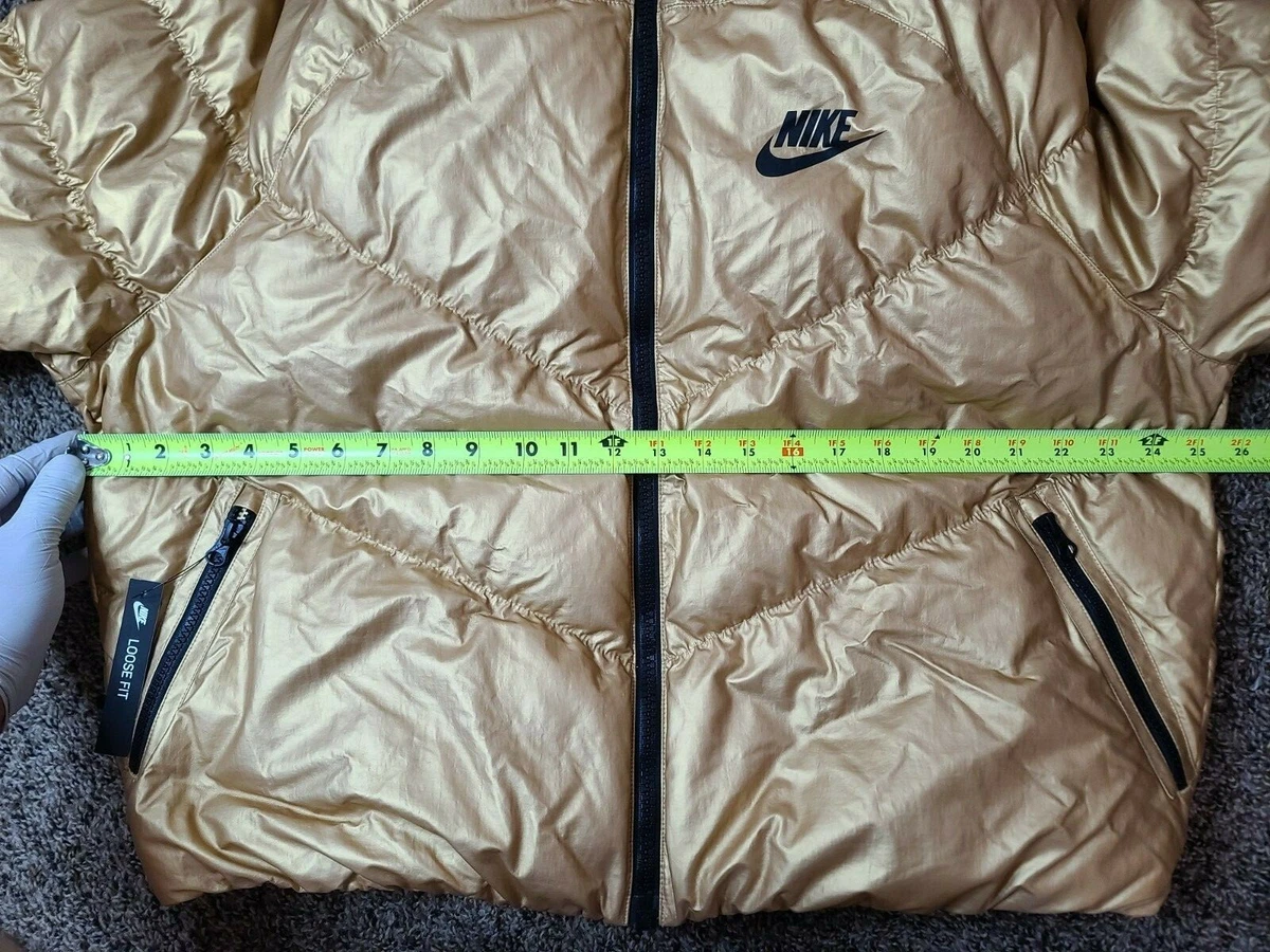 Het formulier hoog Bruidegom Nike Sportswear Synthetic Fill Puffer Jacket Coat Gold Metallic BV3135-707  Sz M | eBay