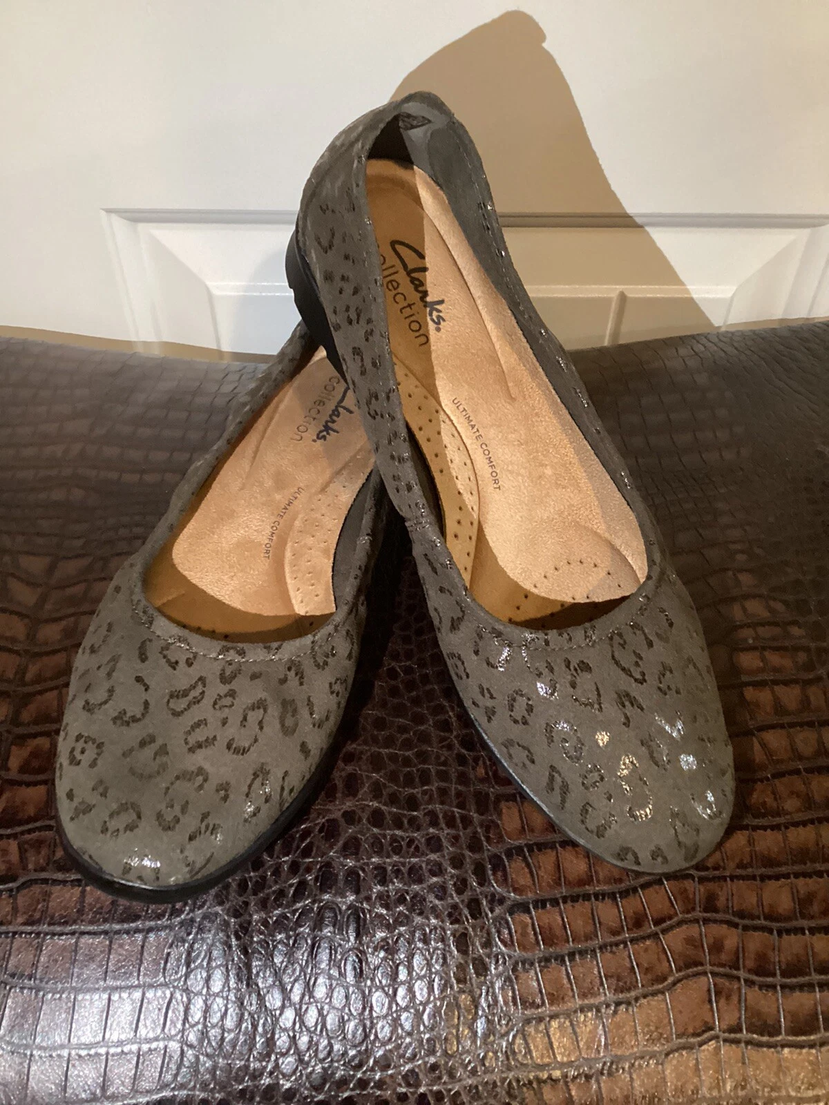 CLARKS Ballerine Clark’s donna Jeanette Ease interesse oliva taglia 7 5M stile comfort