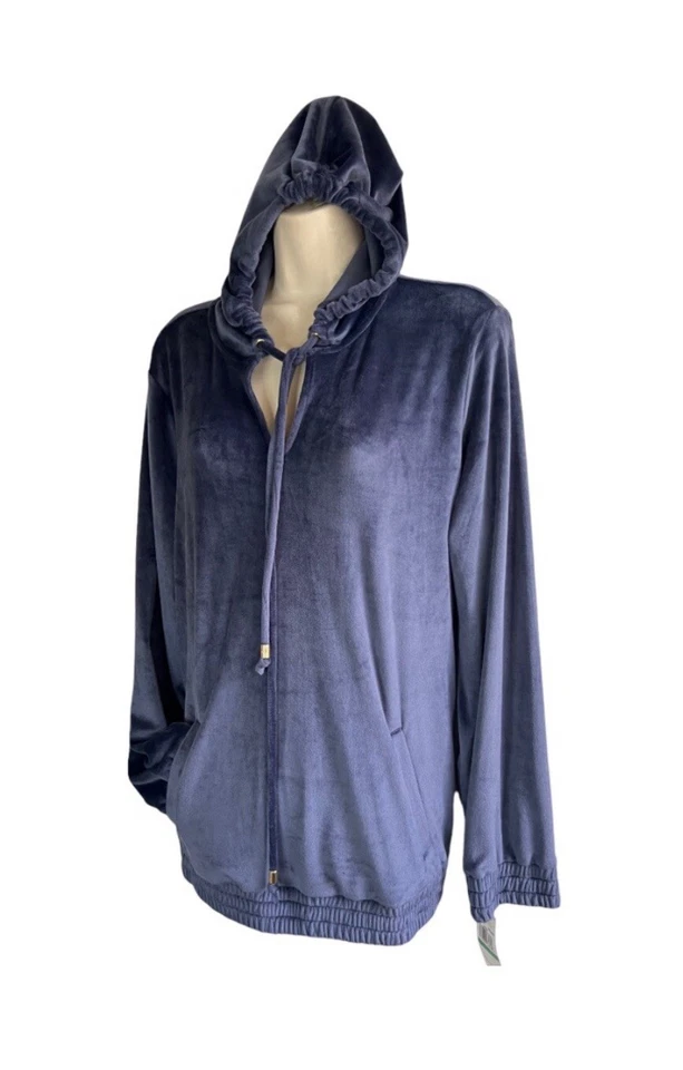 Sudadera Michael Kors Terciopelo Con Capucha Bolsillos Cintura Elástica Talla L Nueva Foto 3 de 4