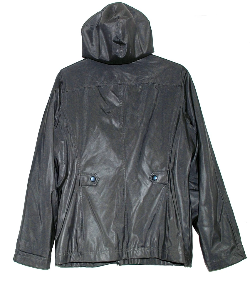 Chaqueta con capucha Utex Charcoal para mujer con forro de piel de cordero sintética negra talla M Foto 2 de 4
