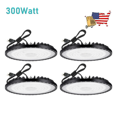 4Pack UFO Led High Bay Light 300 Watts Commercial Industrial Factory Gym Light