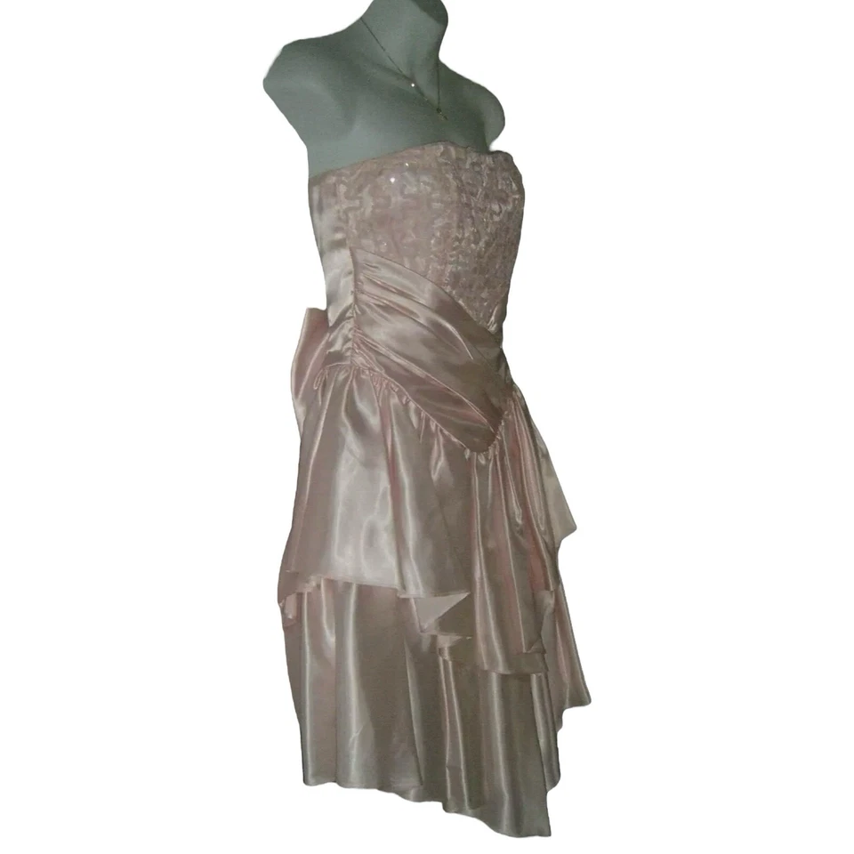 Zum Zum Dress Vintage Años 80 Princesa Lentejuelas Rosa Arco Coqueta Ballet Barbie Hada Foto 3 de 4