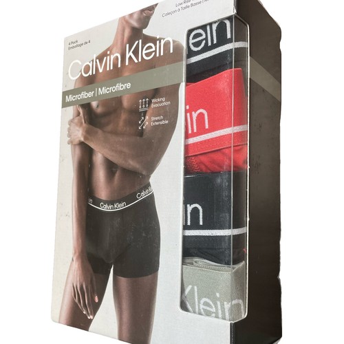 Calvin Klein Underwear Men Low Rise Trunk 4 Pack Microfiber Stretch Black S-XL - Picture 3 of 9