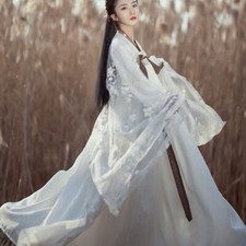 Fairy Elegant Chest-Length Skirt Chiffon Large-Sleeve Embroidered Hanfu 3Pc Set