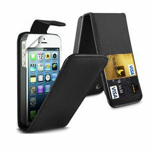 Flip Leather case Cover with Card Slots&clip for Apple Iphone 4/4s/5/5S/6/6S UK - Picture 4 of 32