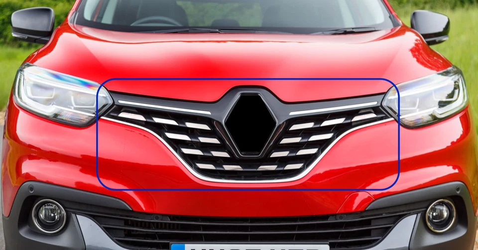 Lámina óptica cromada se adapta a la parrilla del radiador Renault Kadjar hasta 2018 - Imagen 2 de 4