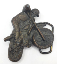Vintage Motor Cycle Motor Bike Stunt Rider Belt Buckle Metal