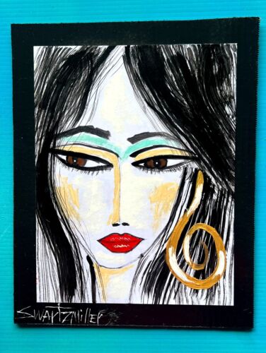 sexy GLAM ART Lady Nude PAINTING WC PAPER / Upcycled CB SWARTZMILLER DNA SIGNED - Imagen 11 de 16
