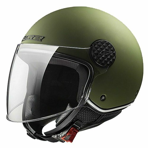CASCO JET LS2 SPHERE LUX verde opaco visiera trasparente + visiera nera  corta | eBay