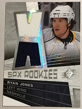 2008-09 RYAN JONES UD SPX ROOKIES DUAL JERSEY RC #154 PREDATORS #0815/1299