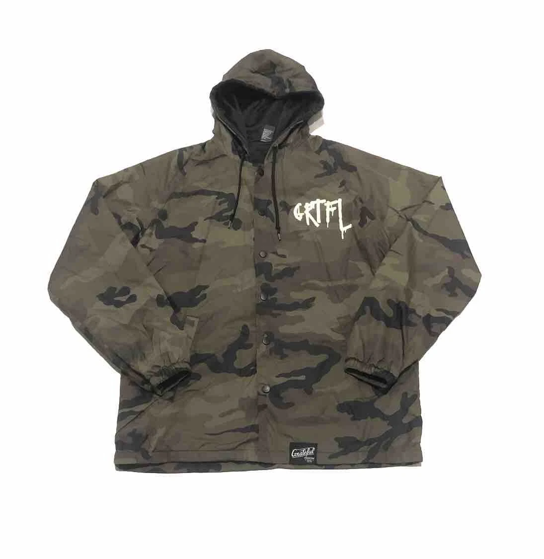 Grateful Premium Quality Camo Jacket Windbreaker “Stay Humble Hustle Hard” M