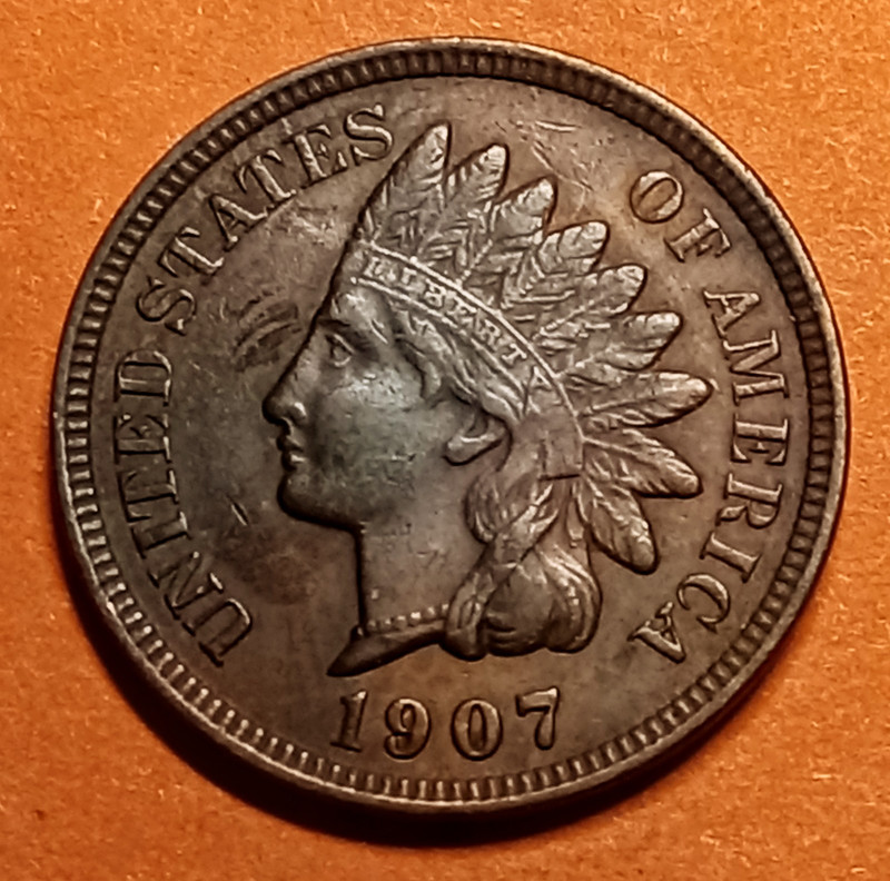 ■ 1907 INDIAN PENNY ONE CENT ☐ XF