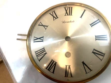 Herschede Banjo Clock Metal Dial Face, Glass & Brass Bezel For Parts