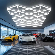 Triangle Garage Light - 71 Pack Hexagonal Lights, 710W 78100LM Super Bright G...