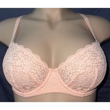 34D PEACH LACE VICTORIA'S SECRET BODY BY VICTORIA UNLINED DEMI BRA