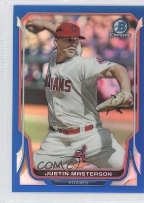 2014 Bowman Chrome Blue Refractor 83/250 Justin Masterson #87 0f8