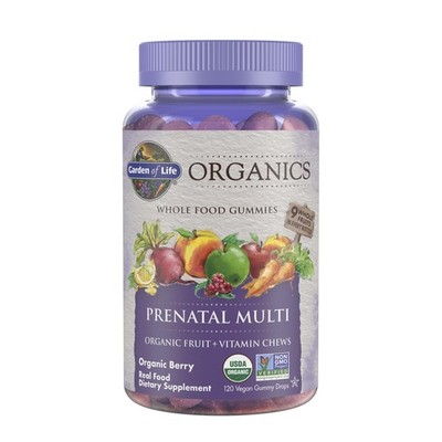 Garden of Life Organics Prenatal Gummies 120 Count (Pack 1), Berry 