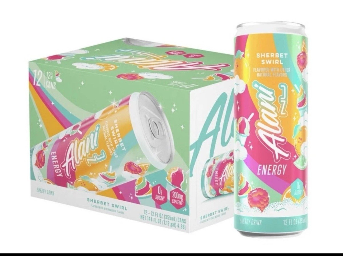 Alani Nu Sherbet Swirl Energy Drink 12oz (12Pack) Limited Edition