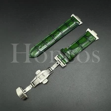 Leather Vintage Crack Shinny Watch Strap Band Clasp Fits Tissot PRX Adapter GN