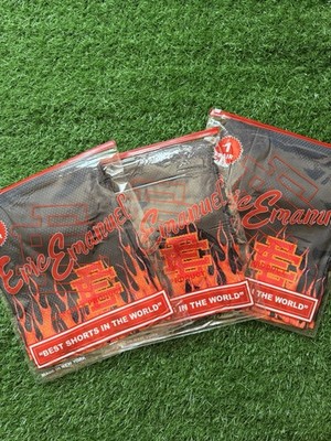 Eric Emanuel EE Basic/Core Burning Flames Short ''Black/Red'' All Sizes
