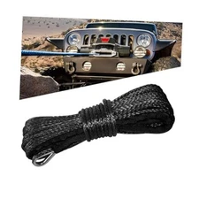 1/4'' x 50 Ft Car Synthetic Winch Rope Kit, 10000LBS Heavy Duty Vehicle Winch 