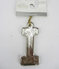 Letter I Mercury Silver Monogram Holiday Ornament Glass Wondershop Target Xmas