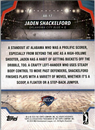 2023-24 Topps G League Ankle Breaker Black #AB17 Jaden Shackelford /10 - BSK - Picture 2 of 2