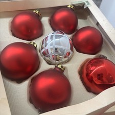 7 palline di natale in vetro soffiato vintage Palle Addobbi Natalizi Antiche