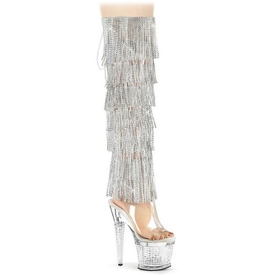 Pleaser 7'' Heel Rhinestone Over-The-Knee Boots Women Shoes Spectator/3019C/Rsf