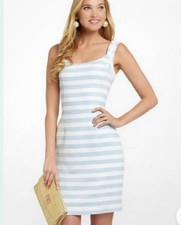 Lilly Pulitzer Nienie Size 10 Or Large Dress Blue White Tweed Sleeveless