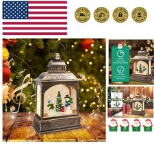 Christmas Snowman Snow Globe, Snowman Musical Lantern with 6 Hour Timer USB L...