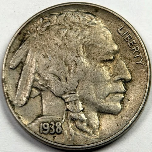 1938-D/S VARIETY BUFFALO NICKEL XF+ FS-512.  D OVER S OMM EARLY CIRCULATED COIN!