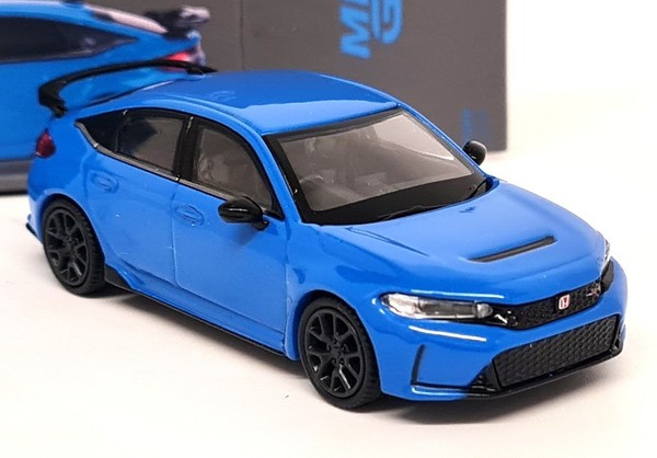 Tsm 1/64 Honda Civic Type-R Boost Blue Pearl 2023 Rhd Tiny Diecast Model Car-image
