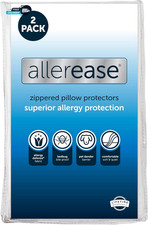 Set of 2 Standard Queen Allerease Pillow Protectors  Moisture Wicking